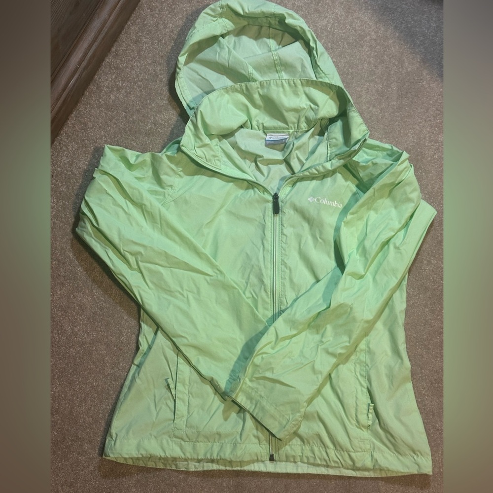 Women’s Columbia Green Lightweight Windbreaker Jacket size Small